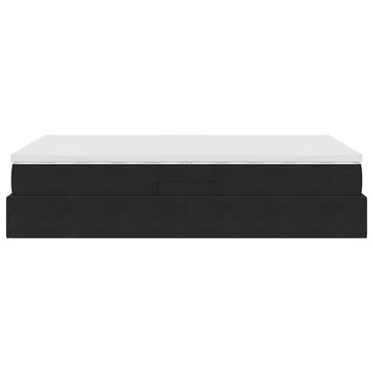 Letto con contenitore e materasso Nero 120 x 200 cm Velluto | homemem39