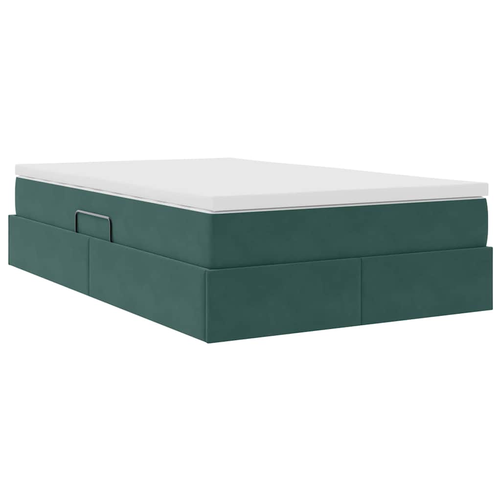 Letto con contenitore e materasso Verde Scuro 120 x 200 cm | homemem39