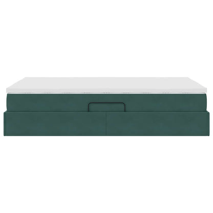 Letto con contenitore e materasso Verde Scuro 120 x 200 cm | homemem39