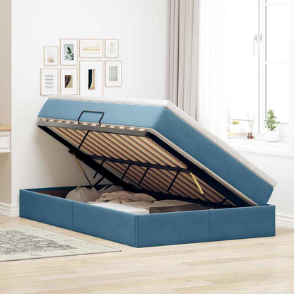 Letto con contenitore e materasso Blu Scuro 120 x 200 cm | homemem39