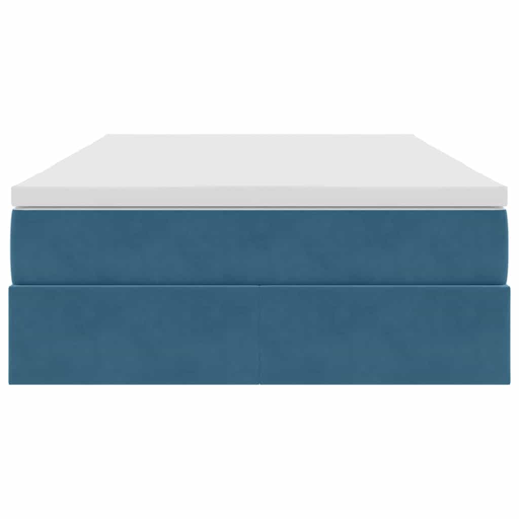 Letto con contenitore e materasso Blu Scuro 120 x 200 cm | homemem39