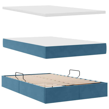 Letto con contenitore e materasso Blu Scuro 120 x 200 cm | homemem39