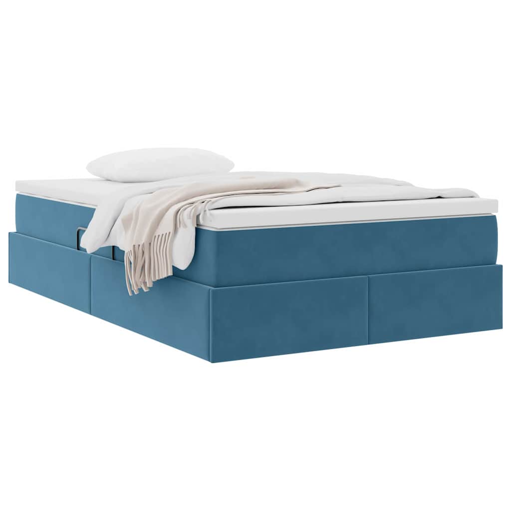 Letto con contenitore e materasso Blu Scuro 120 x 200 cm | homemem39
