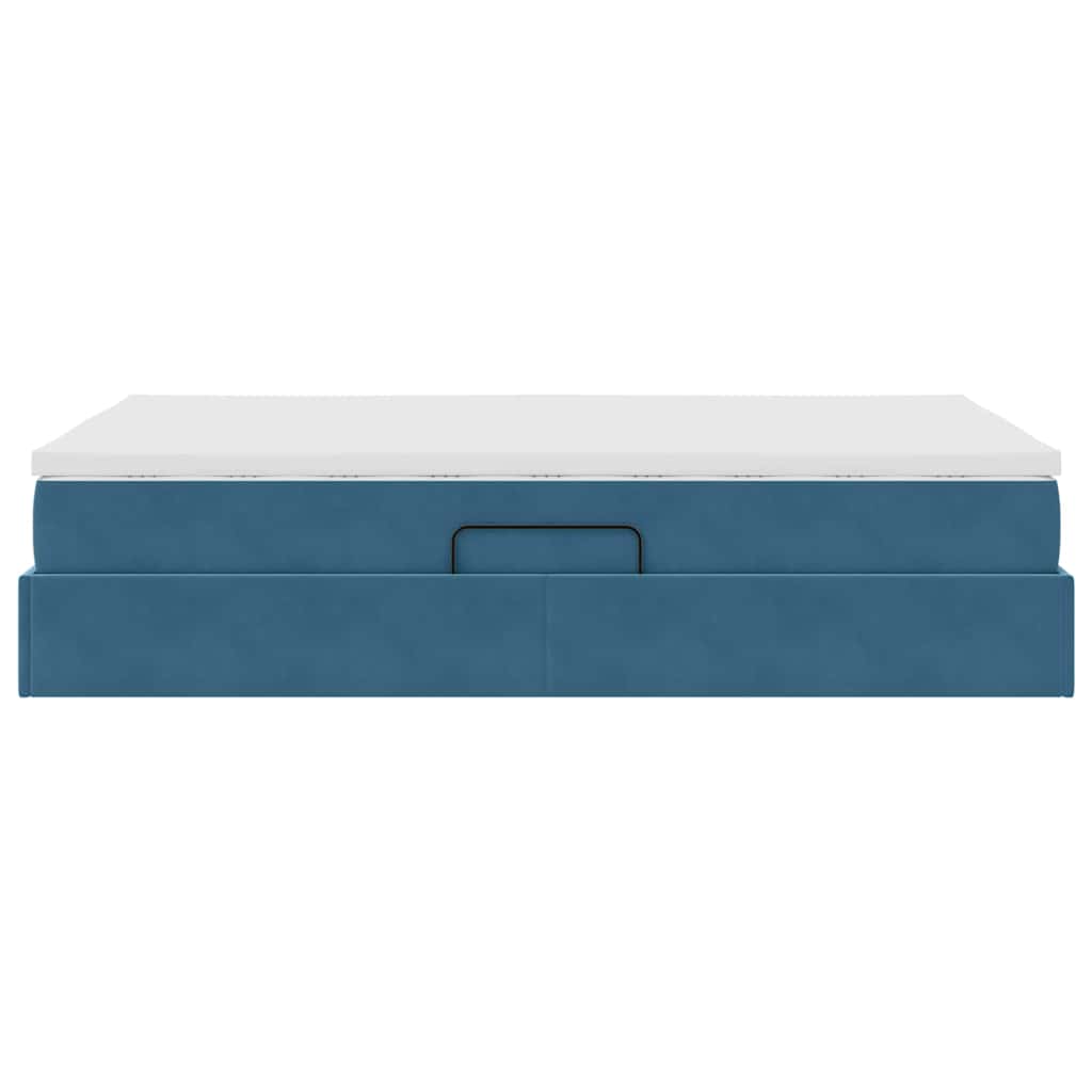 Letto con contenitore e materasso Blu Scuro 120 x 200 cm | homemem39