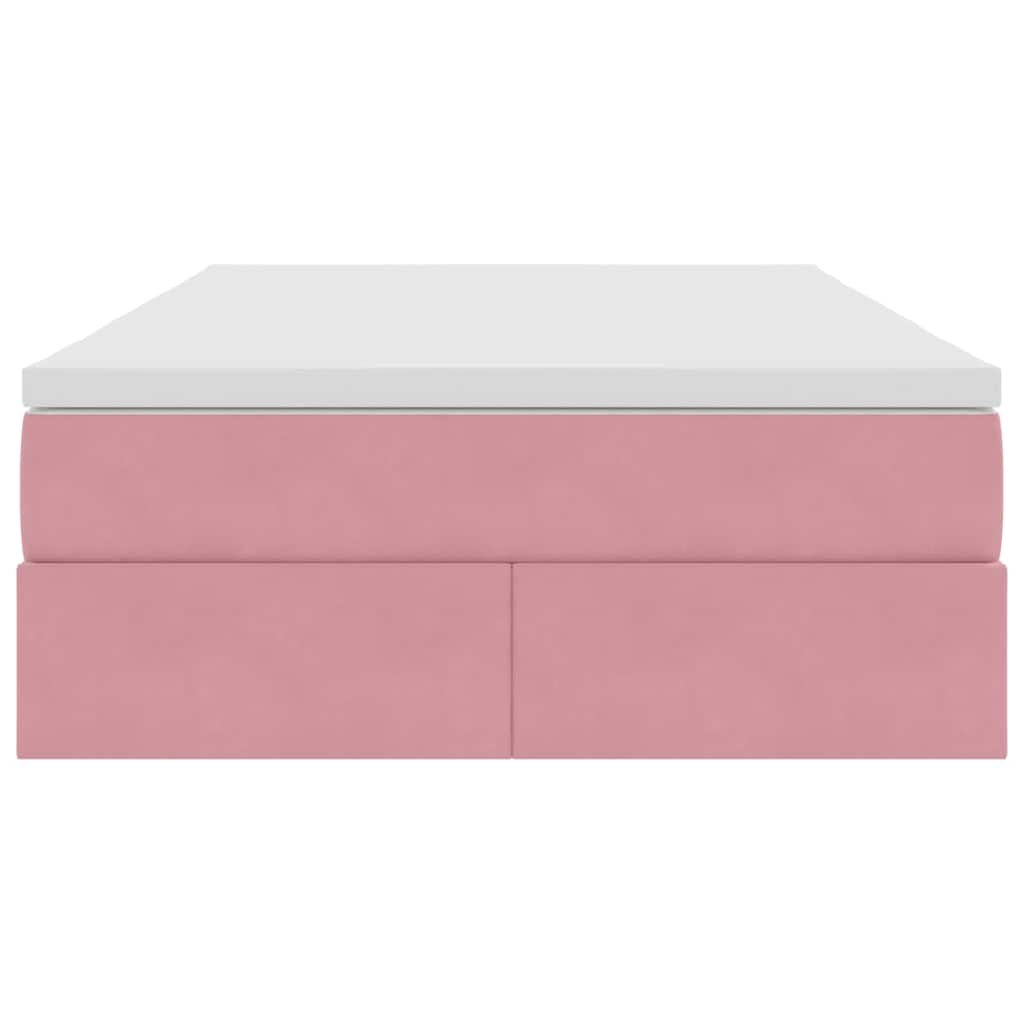 Letto con contenitore e materasso Rosa 120 x 200 cm Velluto | homemem39
