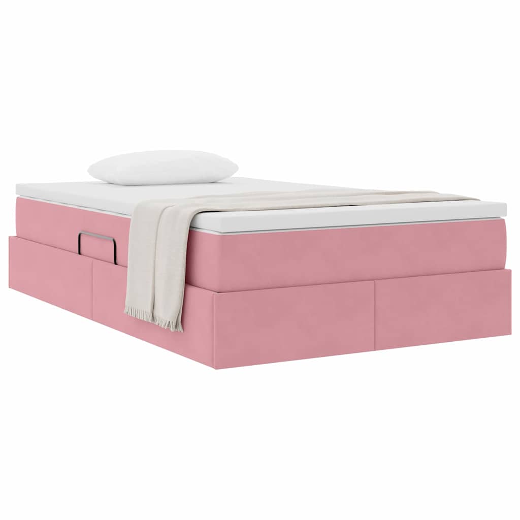 Letto con contenitore e materasso Rosa 120 x 200 cm Velluto | homemem39
