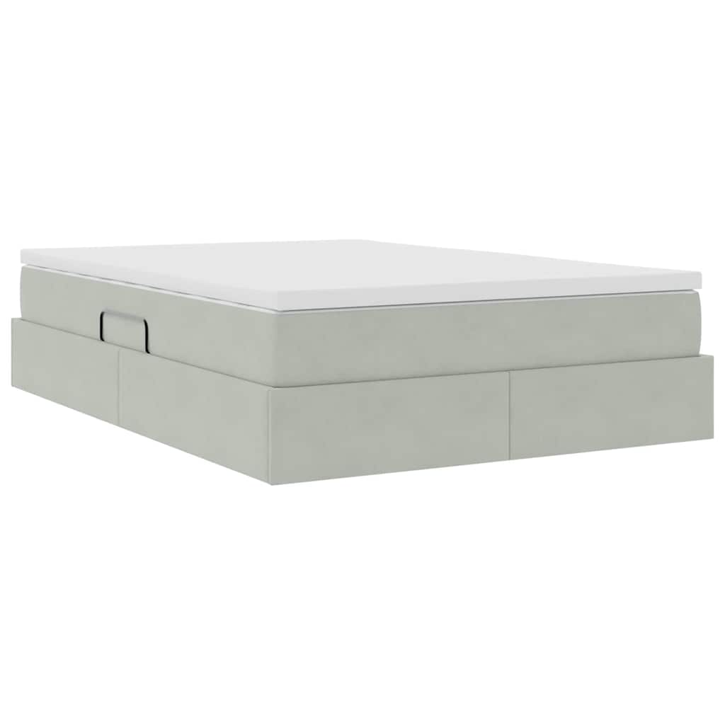 Letto con contenitore e materasso Grigio chiaro 140 x 190 cm | homemem39