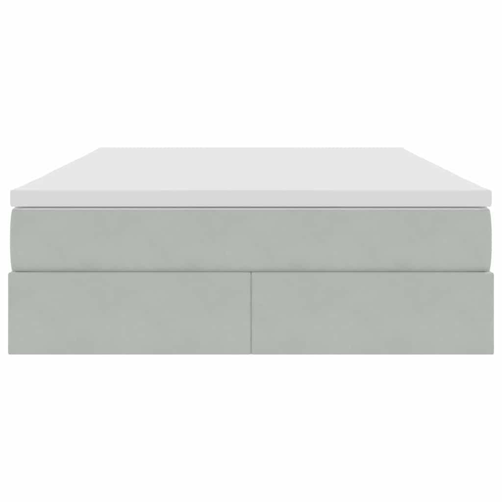 Letto con contenitore e materasso Grigio chiaro 140 x 190 cm | homemem39