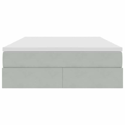 Letto con contenitore e materasso Grigio chiaro 140 x 190 cm | homemem39