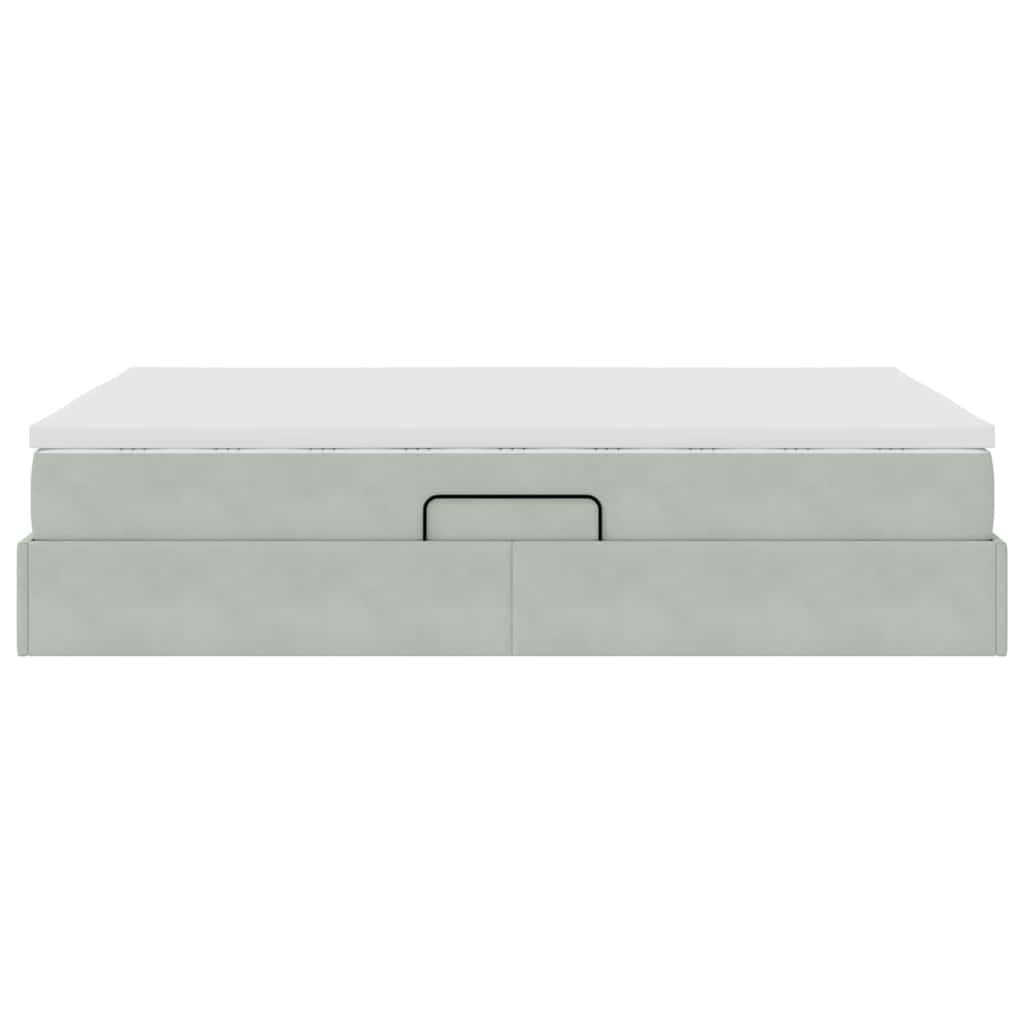 Letto con contenitore e materasso Grigio chiaro 140 x 190 cm | homemem39