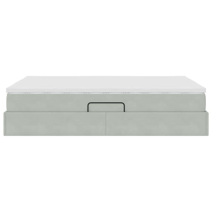 Letto con contenitore e materasso Grigio chiaro 140 x 190 cm | homemem39