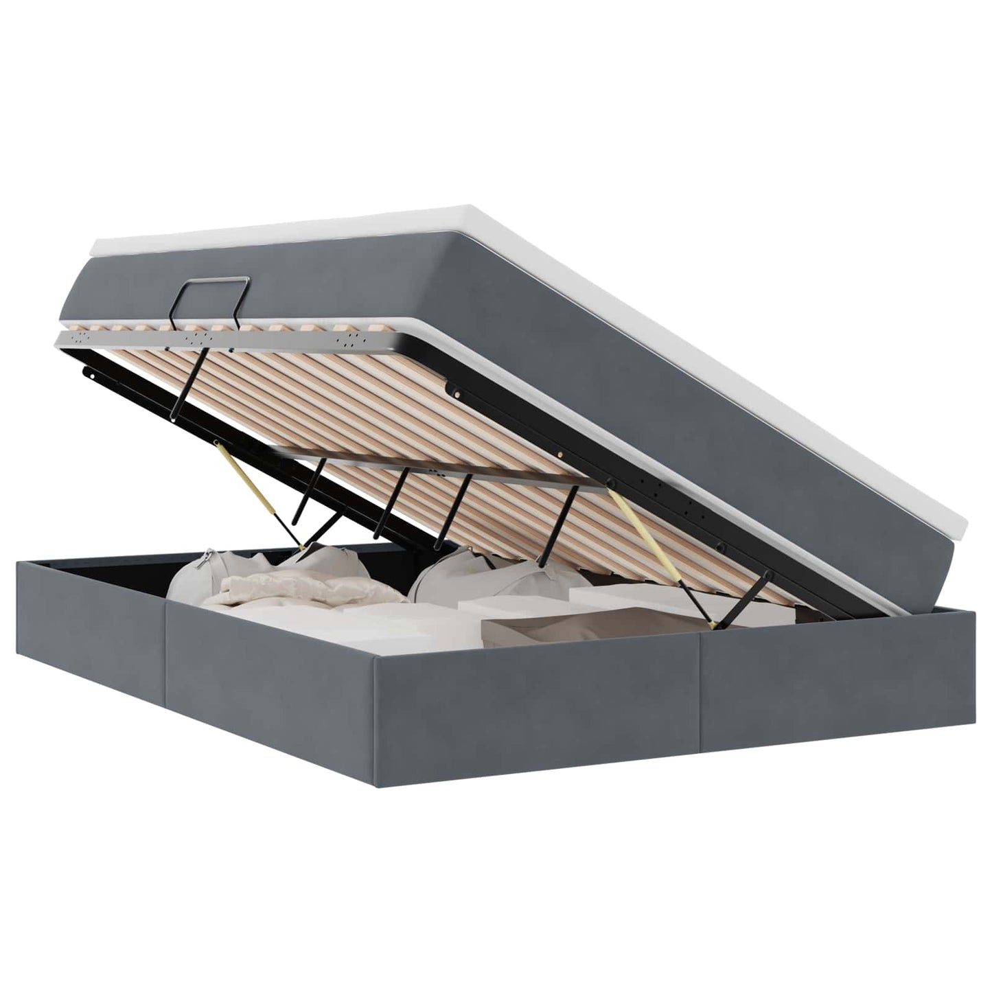 Letto con contenitore e materasso Grigio scuro 140 x 190 cm | homemem39
