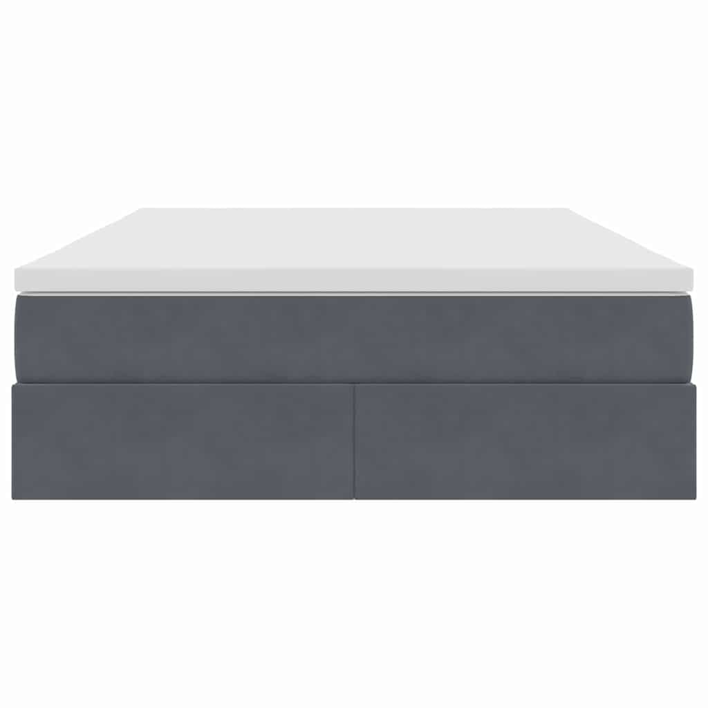 Letto con contenitore e materasso Grigio scuro 140 x 190 cm | homemem39
