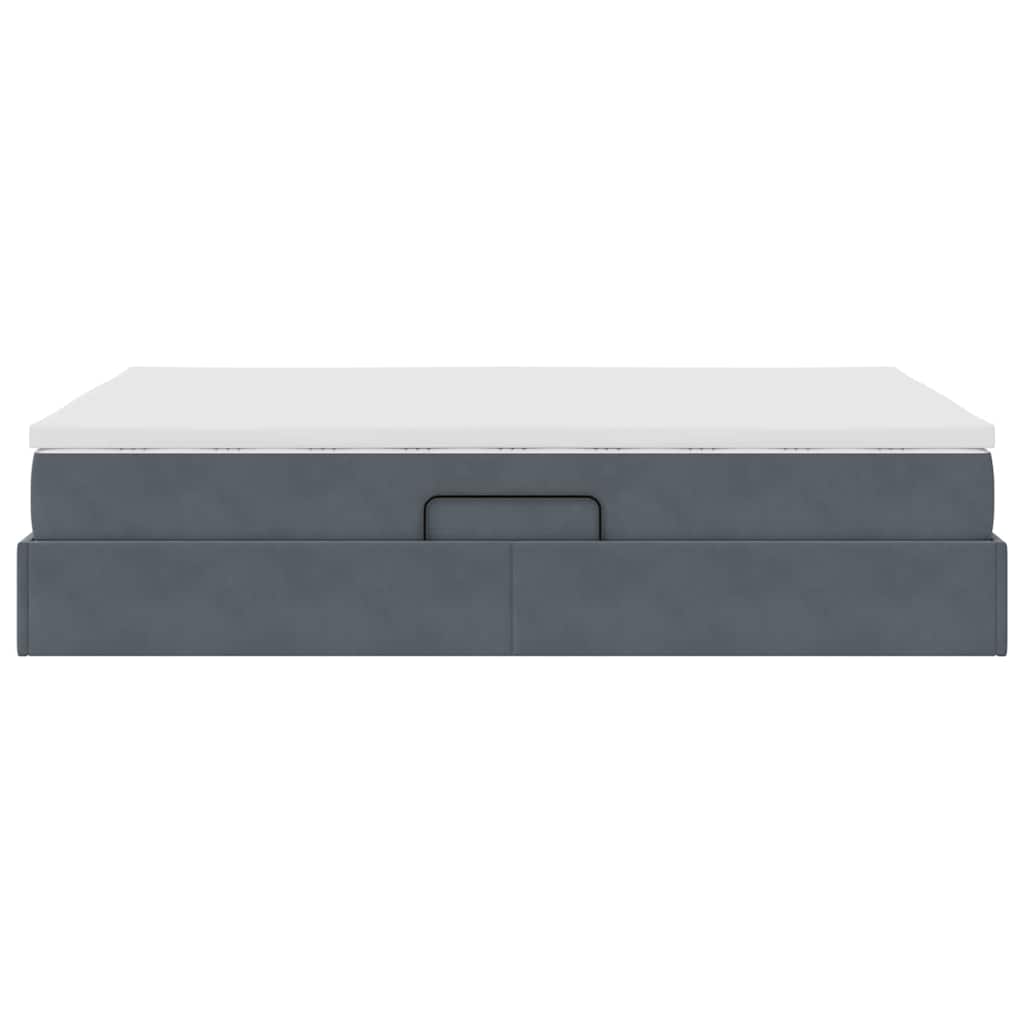 Letto con contenitore e materasso Grigio scuro 140 x 190 cm | homemem39