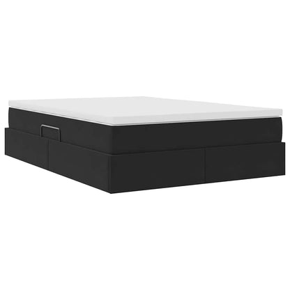 Letto con contenitore e materasso Nero 140 x 190 cm Velluto | homemem39