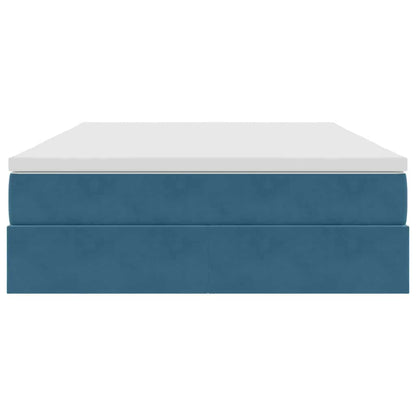 Letto con contenitore e materasso Blu Scuro 140 x 190 cm | homemem39