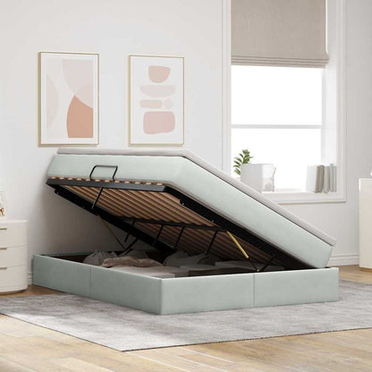 Letto con contenitore e materasso Grigio chiaro 140 x 200 cm | homemem39