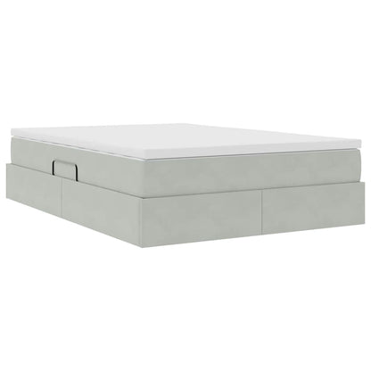 Letto con contenitore e materasso Grigio chiaro 140 x 200 cm | homemem39