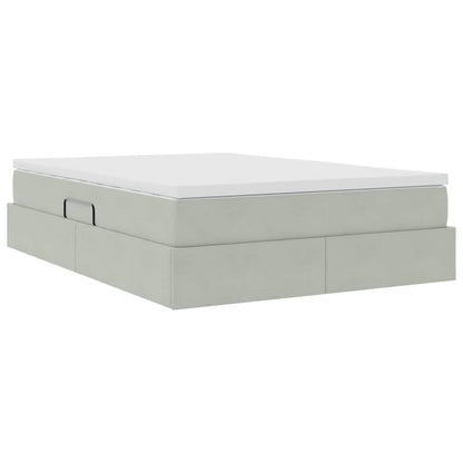 Letto con contenitore e materasso Grigio chiaro 140 x 200 cm | homemem39