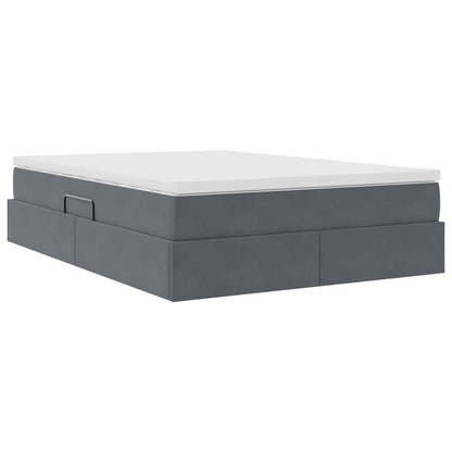 Letto con contenitore e materasso Grigio scuro 140 x 200 cm | homemem39