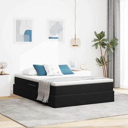 Letto con contenitore e materasso Nero 140 x 200 cm Velluto | homemem39
