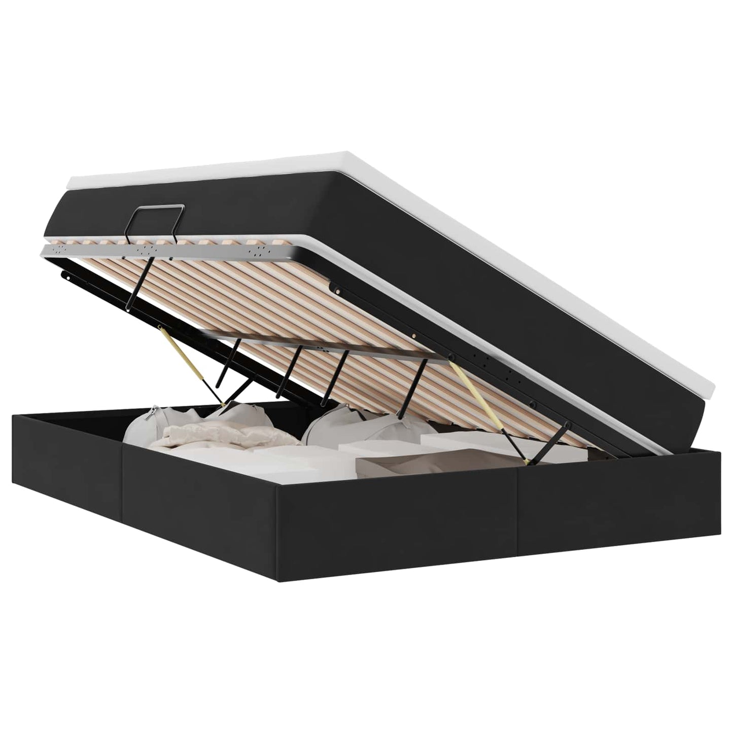 Letto con contenitore e materasso Nero 140 x 200 cm Velluto | homemem39