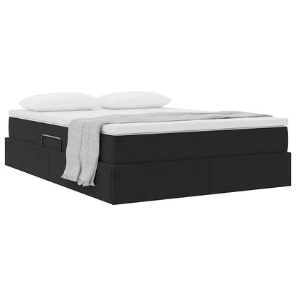 Letto con contenitore e materasso Nero 140 x 200 cm Velluto | homemem39