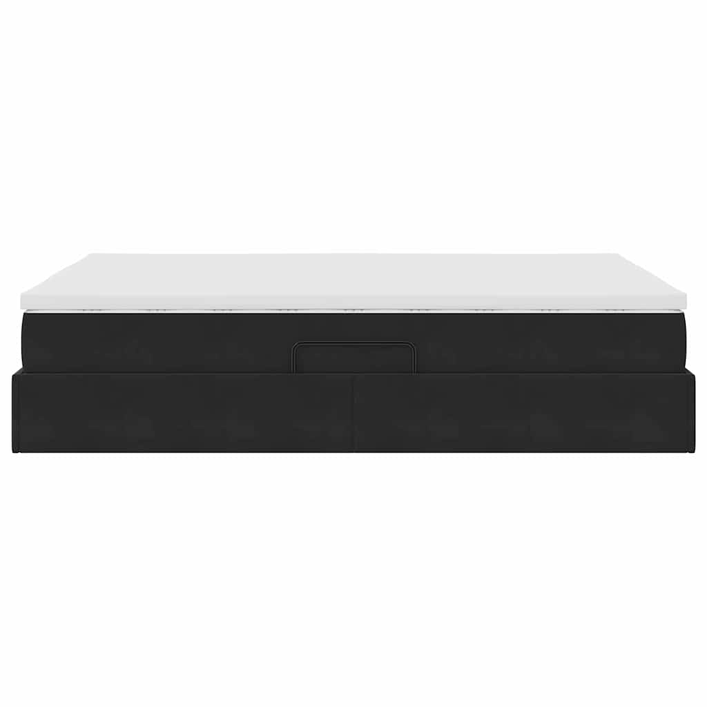 Letto con contenitore e materasso Nero 140 x 200 cm Velluto | homemem39