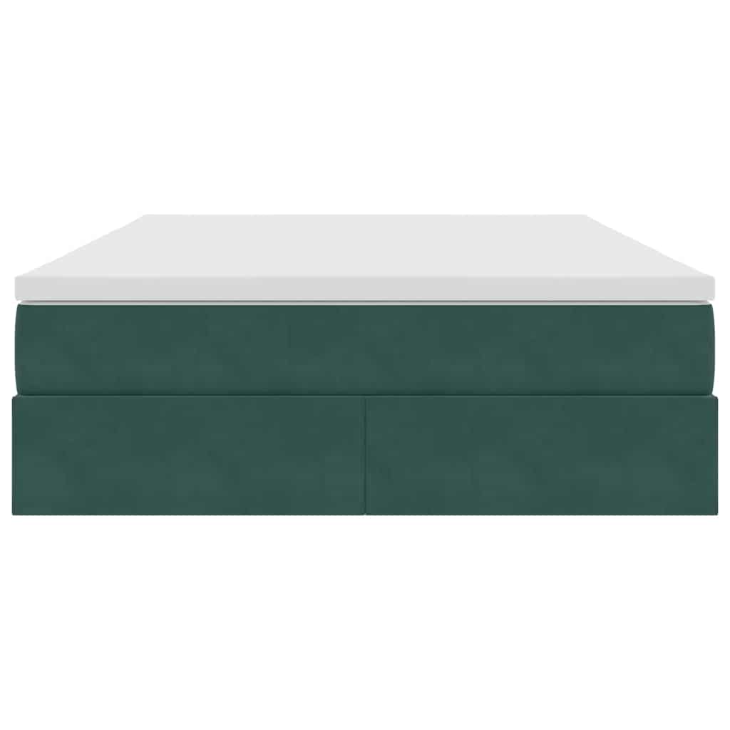 Letto con contenitore e materasso Verde Scuro 140 x 200 cm | homemem39