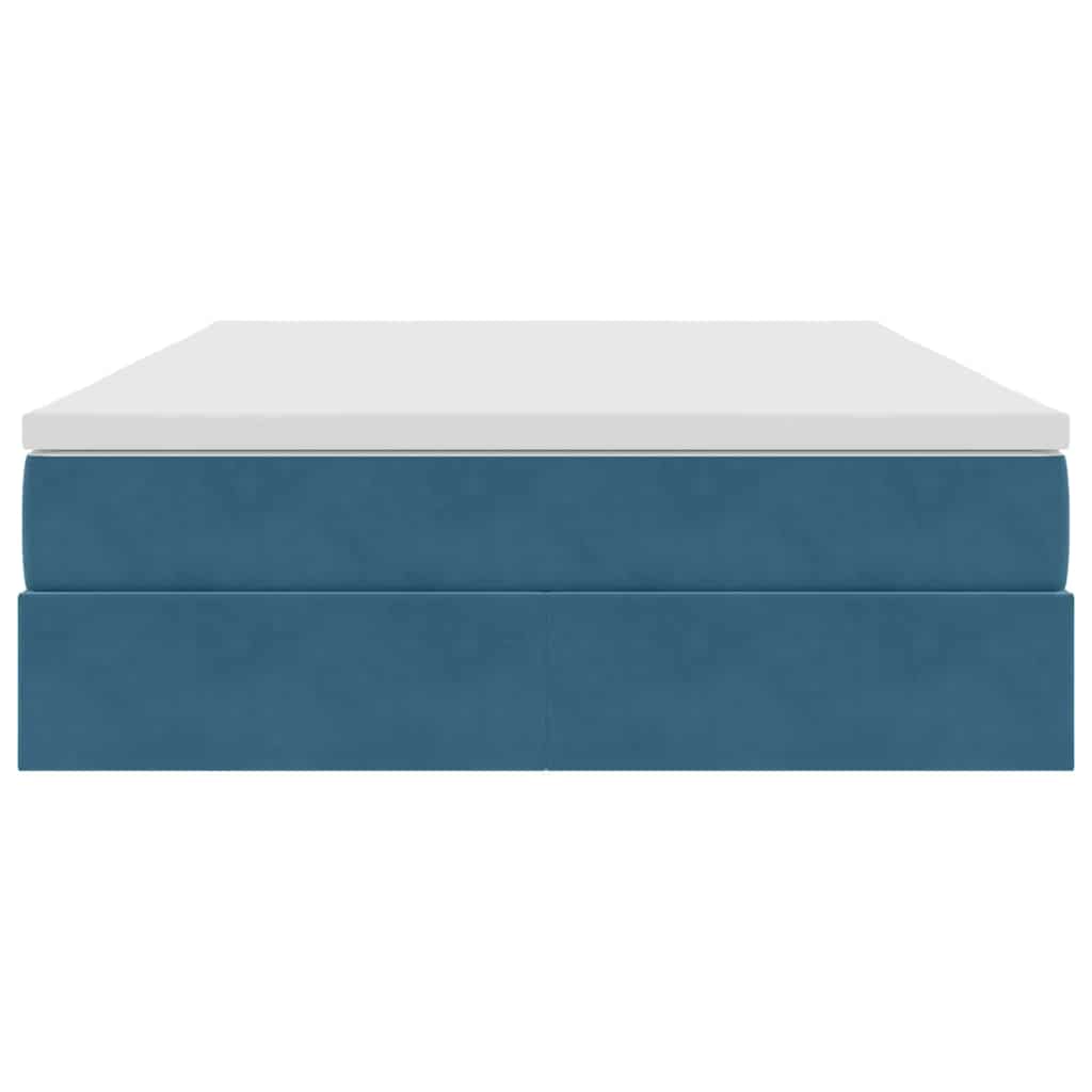 Letto con contenitore e materasso Blu Scuro 140 x 200 cm | homemem39