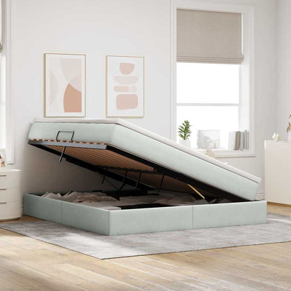 Letto con contenitore e materasso Grigio chiaro 160 x 200 cm | homemem39
