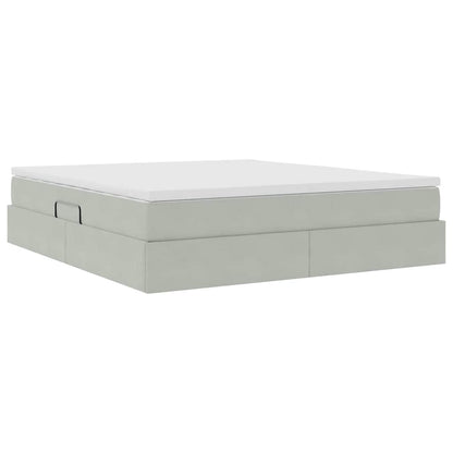 Letto con contenitore e materasso Grigio chiaro 160 x 200 cm | homemem39