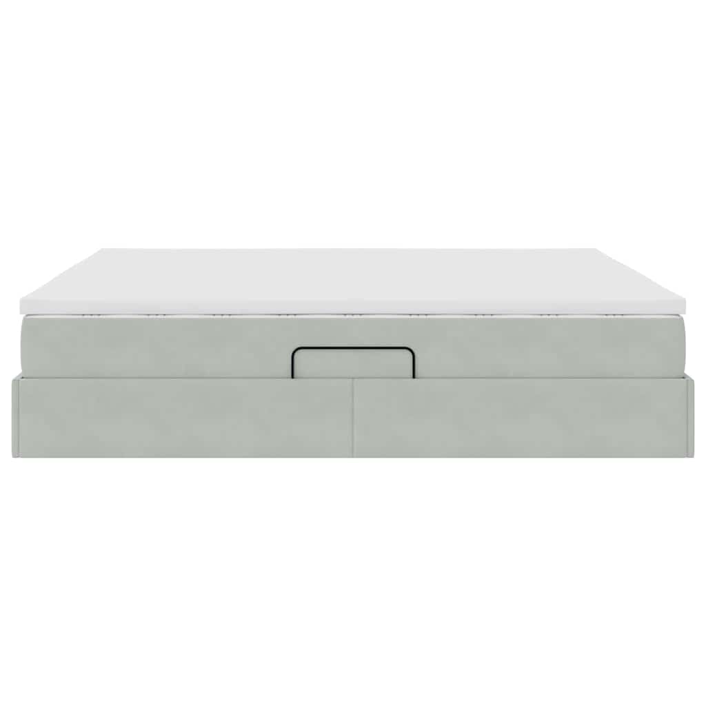 Letto con contenitore e materasso Grigio chiaro 160 x 200 cm | homemem39