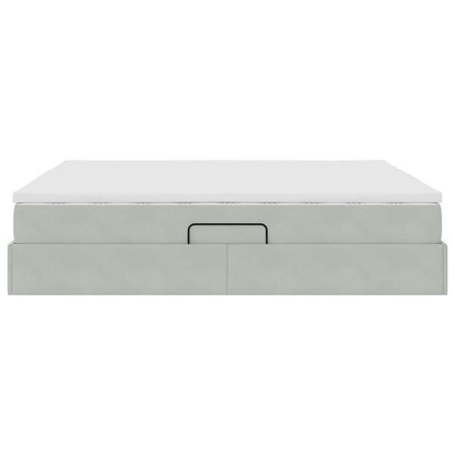 Letto con contenitore e materasso Grigio chiaro 160 x 200 cm | homemem39