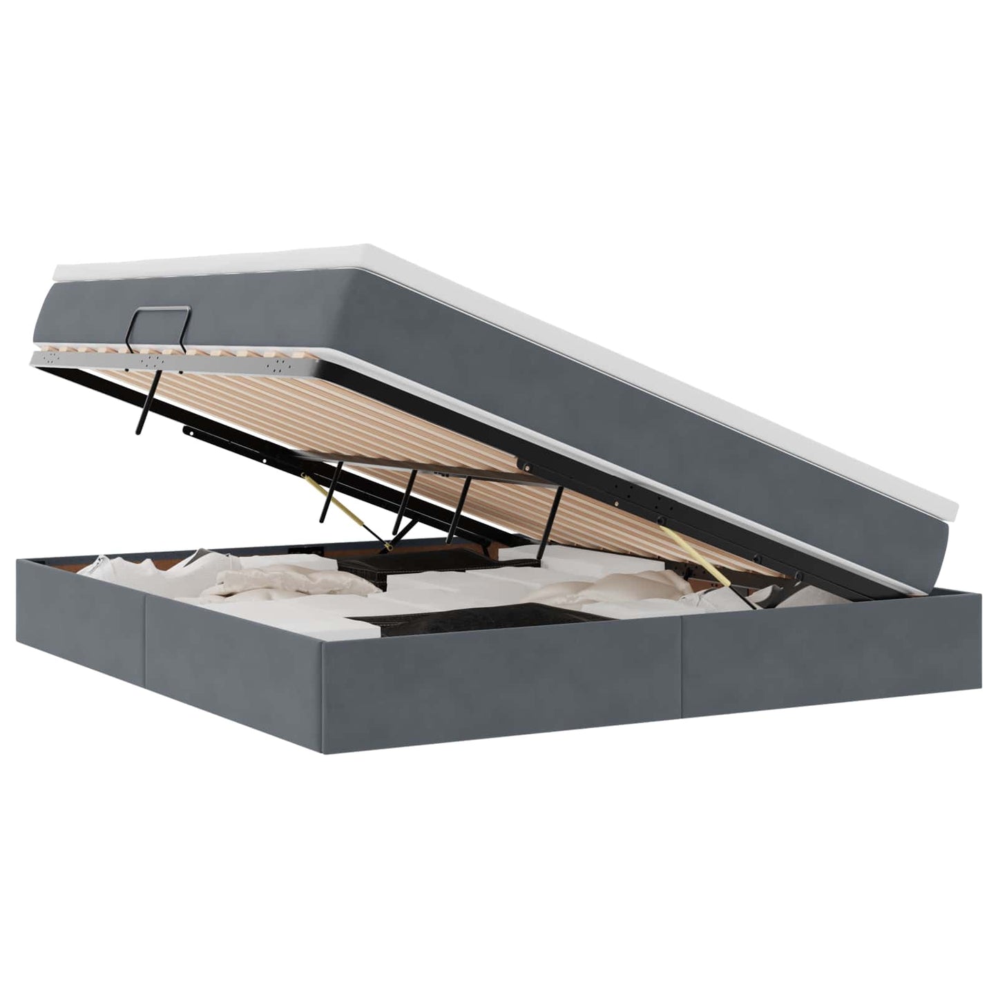 Letto con contenitore e materasso Grigio scuro 160 x 200 cm | homemem39