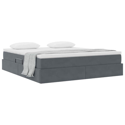 Letto con contenitore e materasso Grigio scuro 160 x 200 cm | homemem39