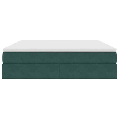 Letto con contenitore e materasso Verde Scuro 160 x 200 cm | homemem39