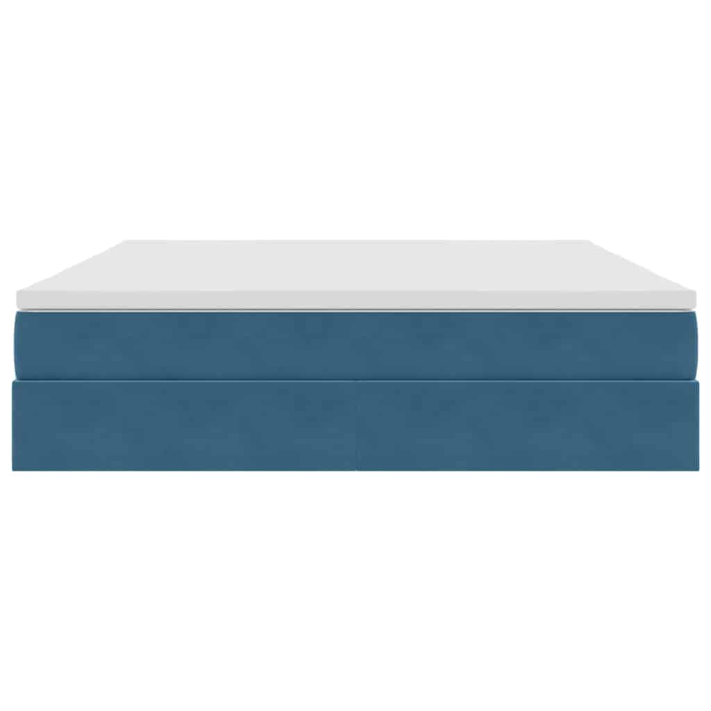Letto con contenitore e materasso Blu Scuro 160 x 200 cm | homemem39