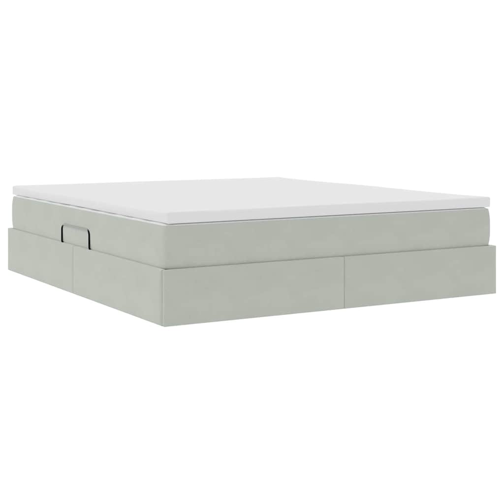 Letto con contenitore e materasso Grigio chiaro 180 x 200 cm | homemem39