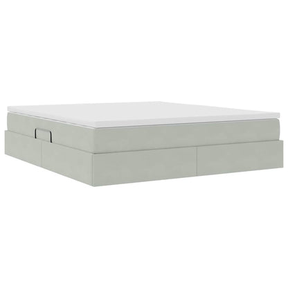 Letto con contenitore e materasso Grigio chiaro 180 x 200 cm | homemem39