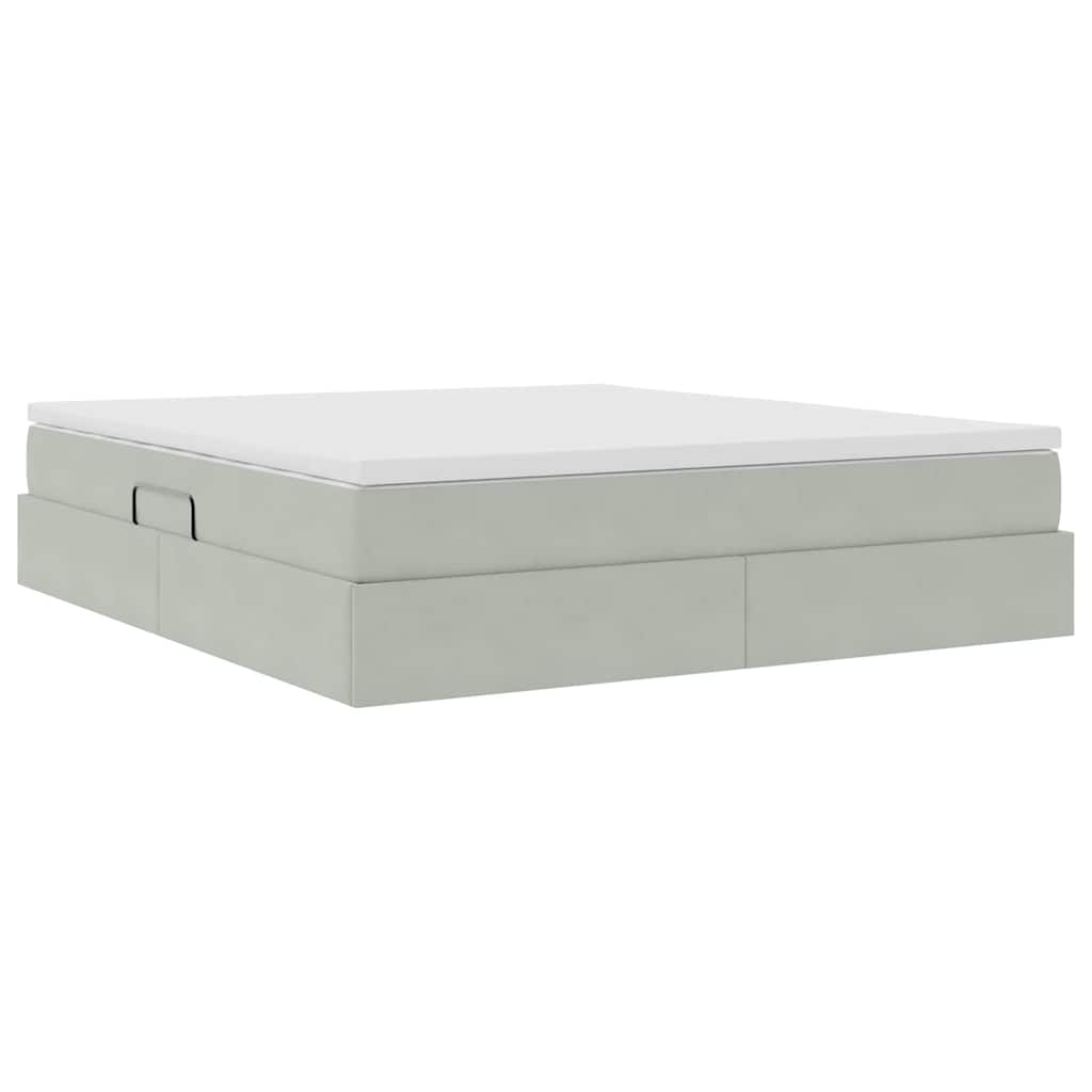 Letto con contenitore e materasso Grigio chiaro 180 x 200 cm | homemem39