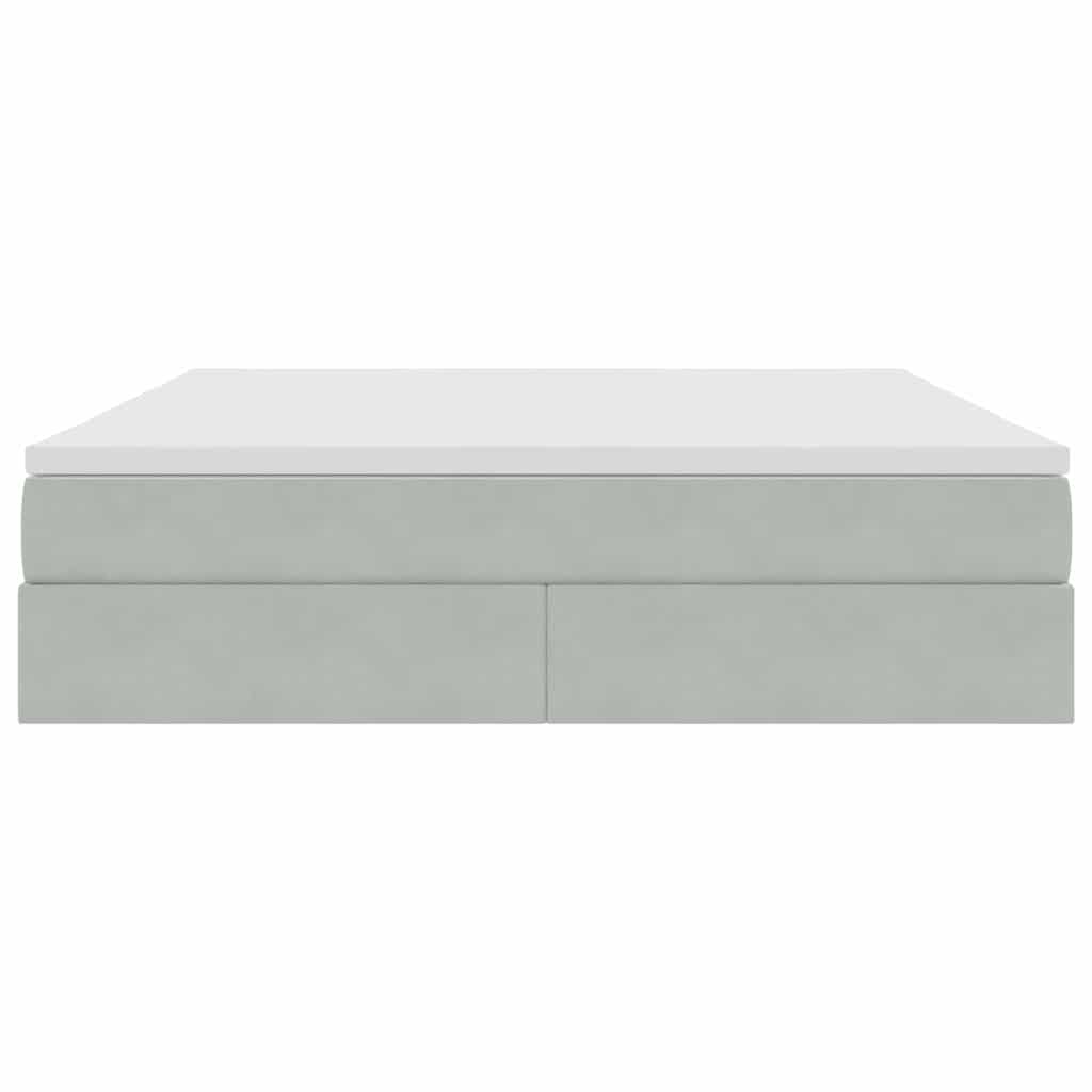 Letto con contenitore e materasso Grigio chiaro 180 x 200 cm | homemem39