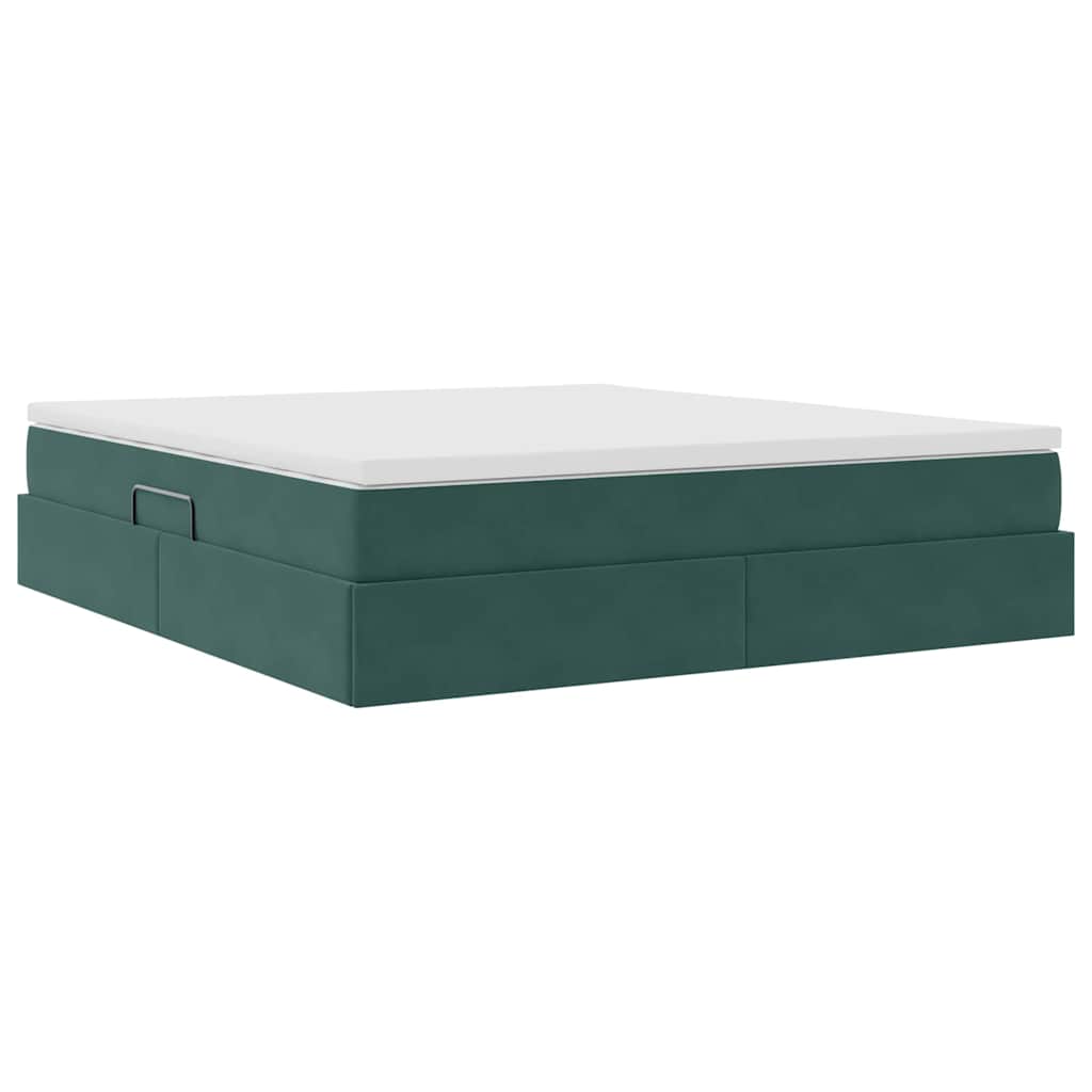 Letto con contenitore e materasso Verde Scuro 180 x 200 cm | homemem39