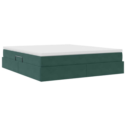 Letto con contenitore e materasso Verde Scuro 180 x 200 cm | homemem39