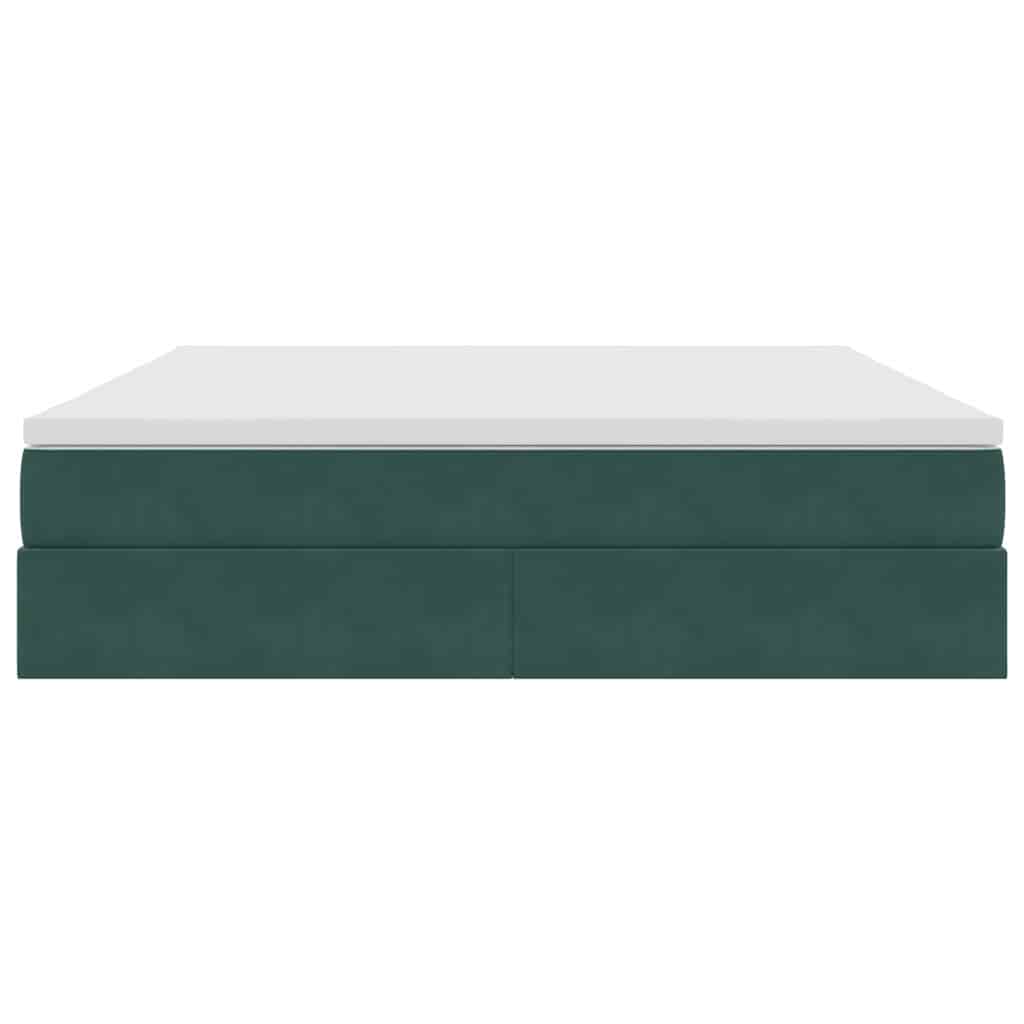 Letto con contenitore e materasso Verde Scuro 180 x 200 cm | homemem39