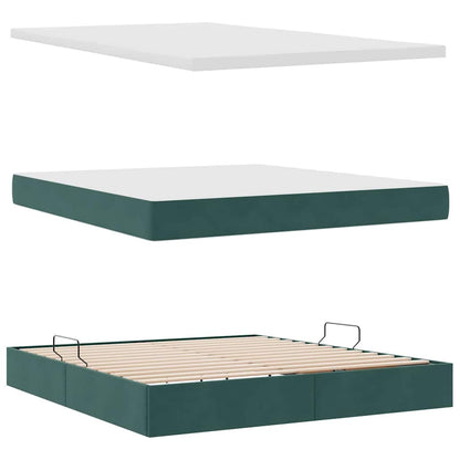 Letto con contenitore e materasso Verde Scuro 180 x 200 cm | homemem39