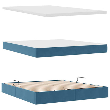 Letto con contenitore e materasso Blu Scuro 180 x 200 cm | homemem39