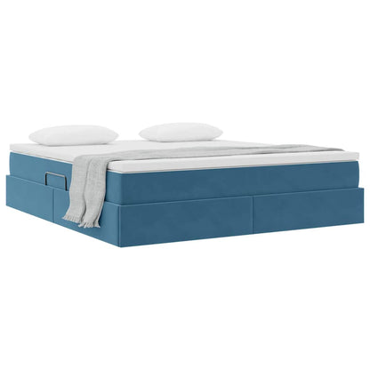 Letto con contenitore e materasso Blu Scuro 180 x 200 cm | homemem39