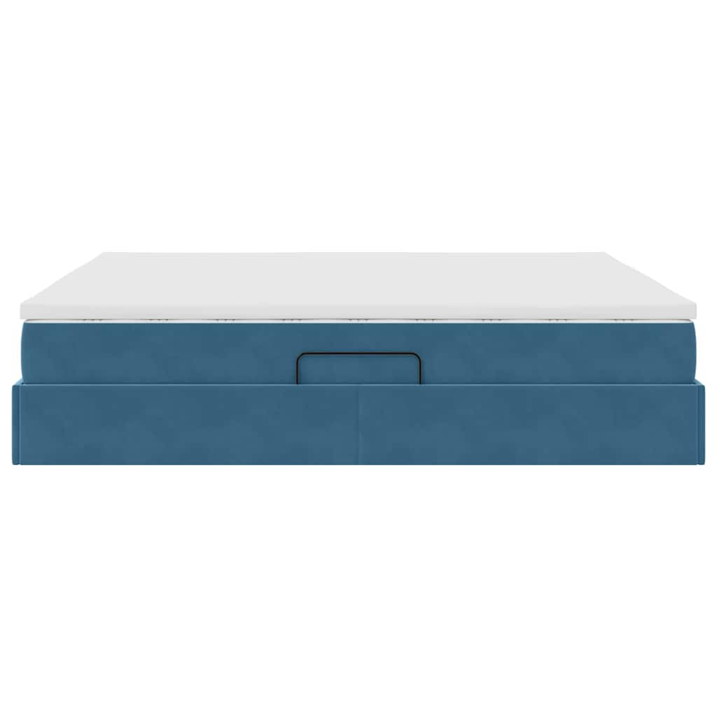 Letto con contenitore e materasso Blu Scuro 180 x 200 cm | homemem39