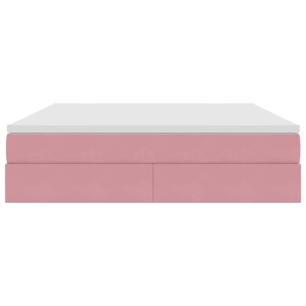 Letto con contenitore e materasso Rosa 180 x 200 cm Velluto | homemem39